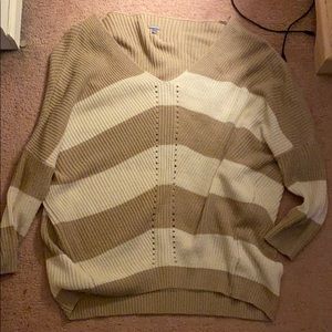knitted tan/white sweater